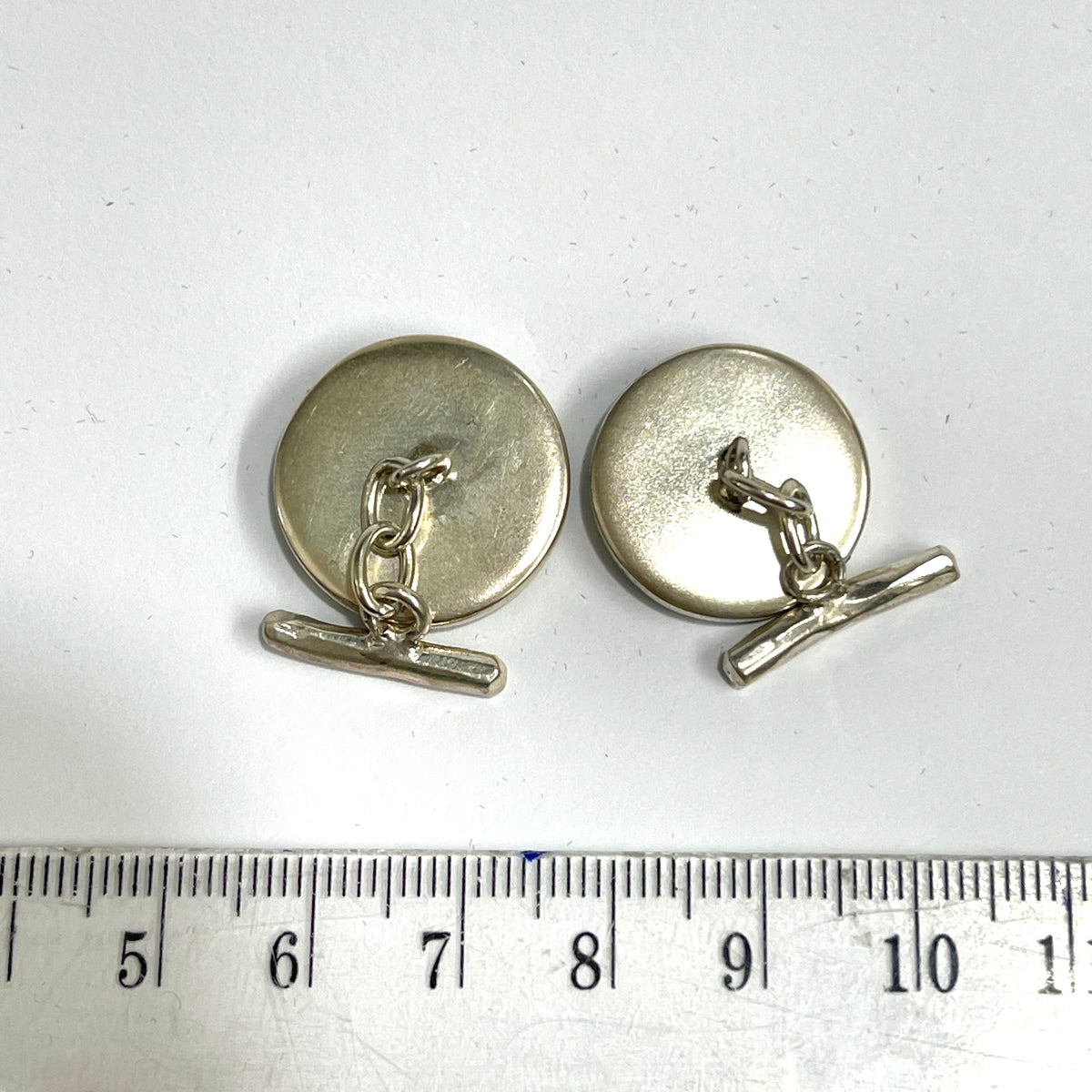 Sterling Silver Round Cabochon Cut Variscite Cufflinks