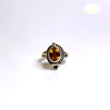 Sterling Silver Oval Cut Citrine Poison Ring