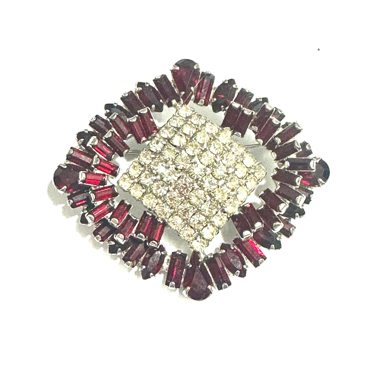 Vintage Large Siam Art Deco Style Crystal Brooch