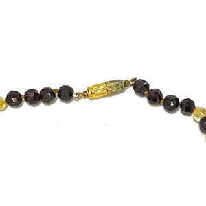 Faceted Garnet and Citrine Beaded Necklace