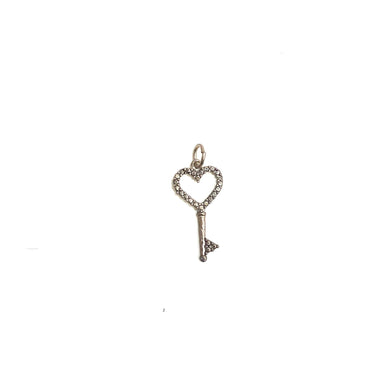 Sterling Silver Heart Key Charm