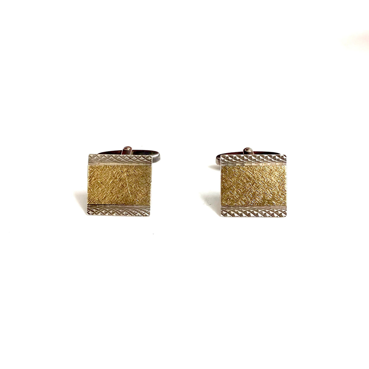 Vintage Sterling Silver Engraved Edge Cufflinks