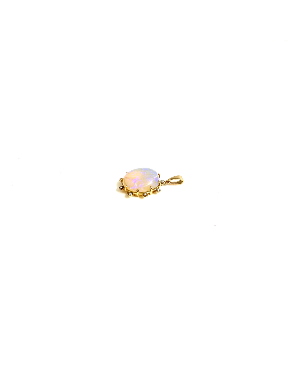 9ct Gold Black Crystal and Opal Pendant