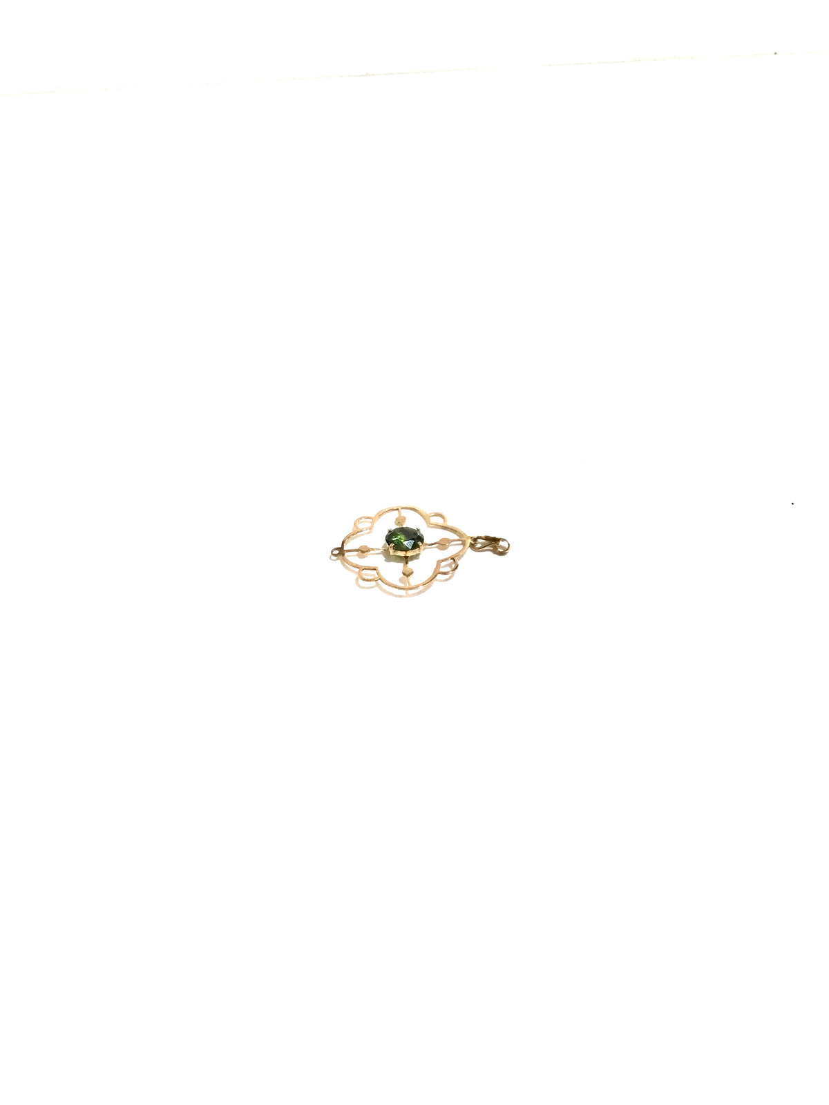 9ct Rose Gold 1ct Natural Green Sapphire Pendant