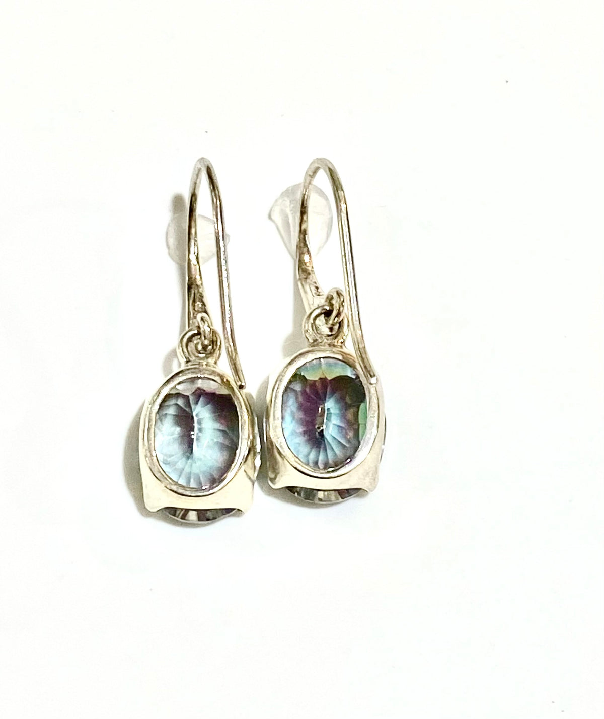 Sterling Silver Mystic Topaz Hook Drop Earrings