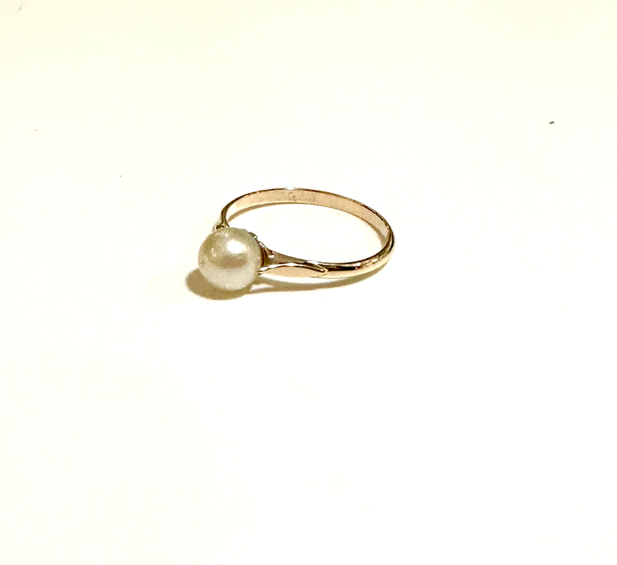 Sterling Silver Gold Plated Pearl Ring