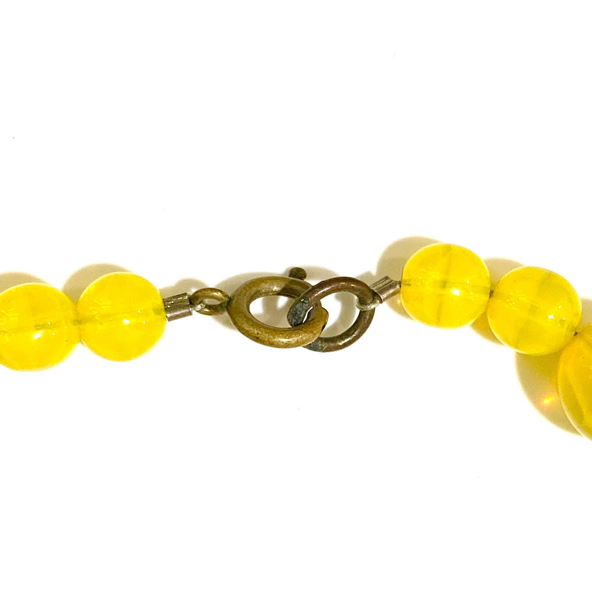Vintage Yellow Uranium Glass Beaded Necklace