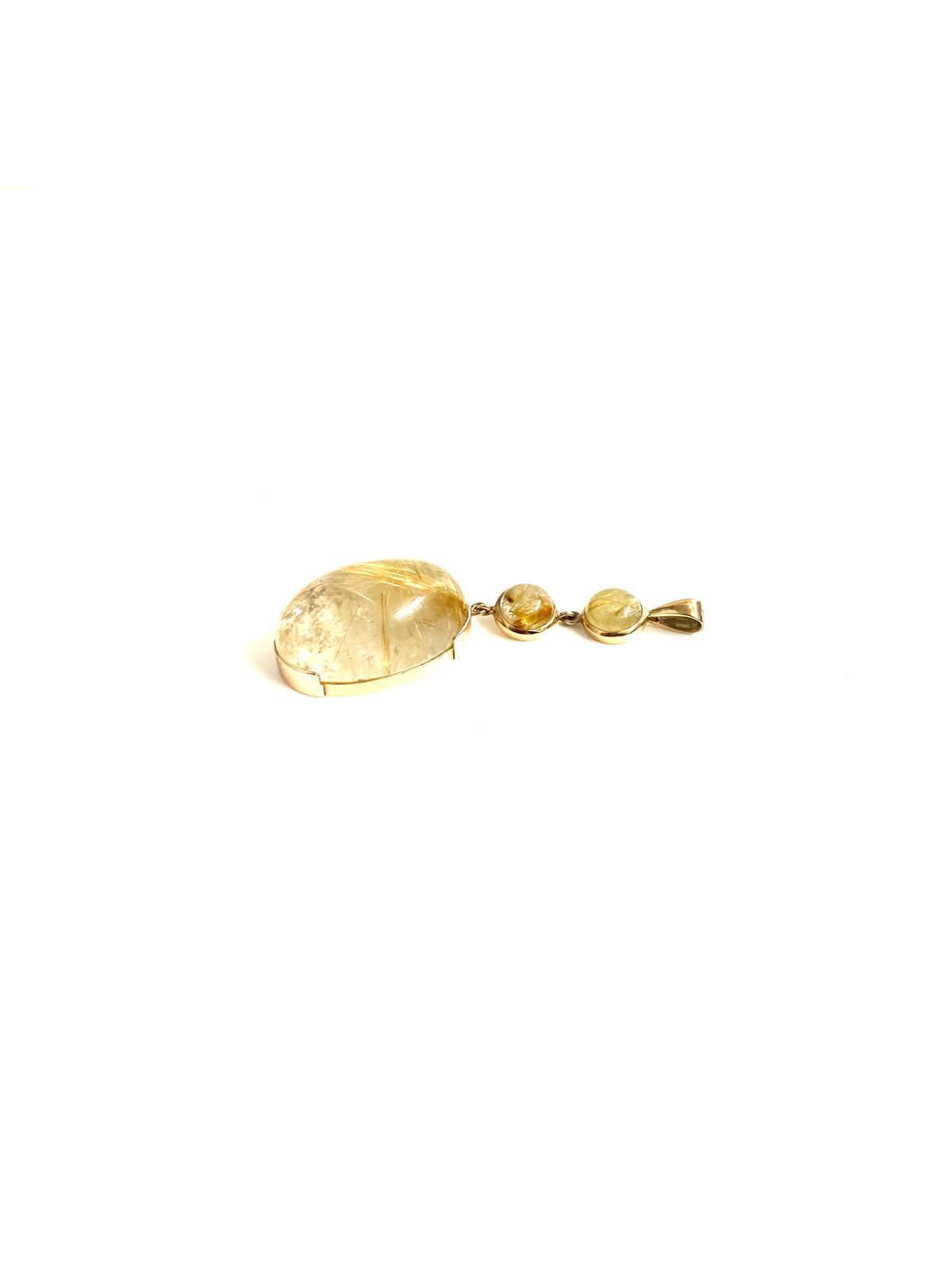 9ct Yellow Gold Rutilated Quartz Pendant