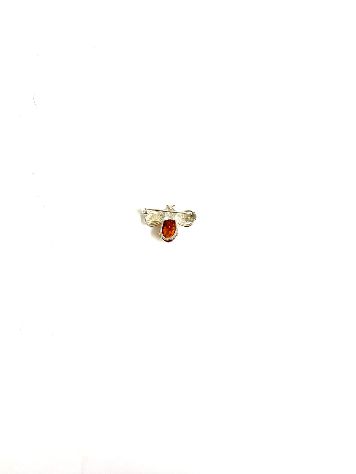 Sterling Silver Amber Bee Brooch
