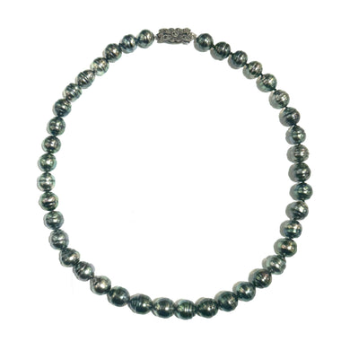 Circled Black Tahitian Pearl  Necklace 45cm