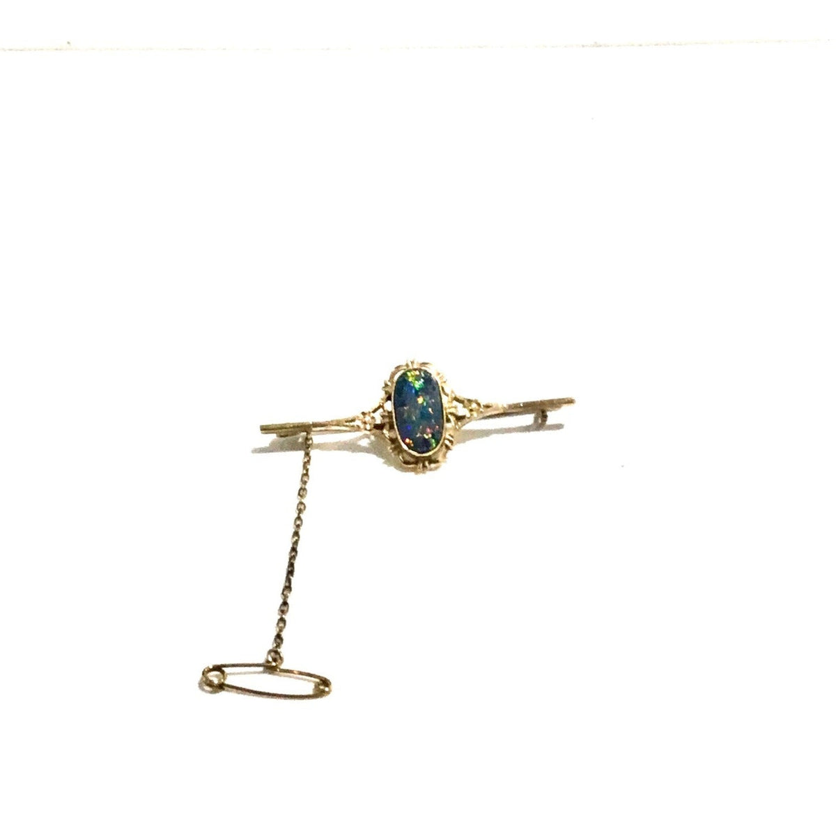 9ct Rose Gold Black Opal Brooch