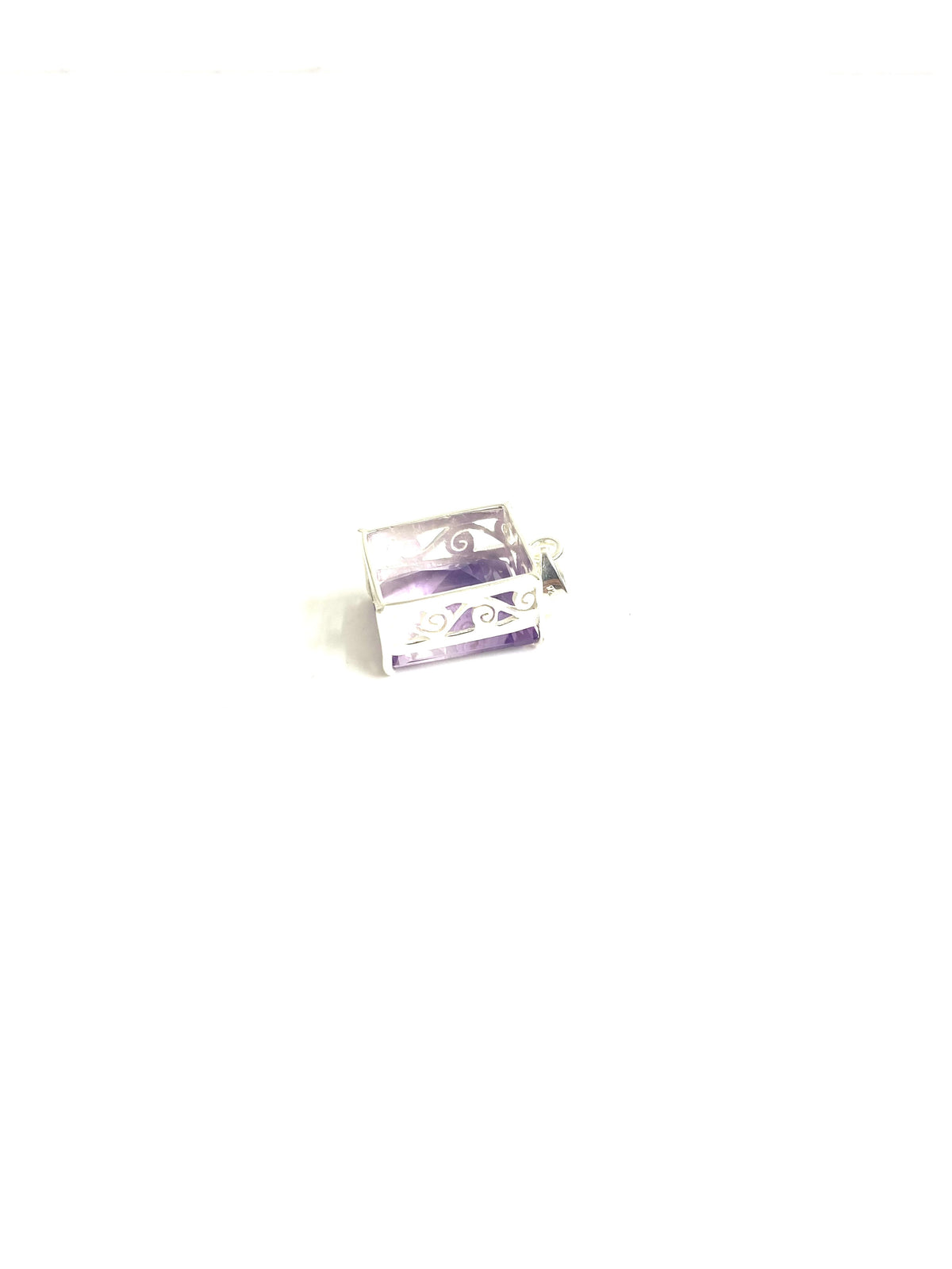 Sterling Silver Amethyst Rectangular Pendant