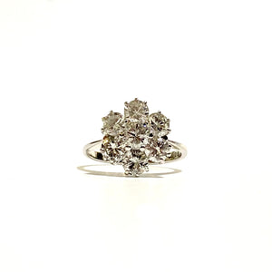 Vintage 18ct White Gold Diamond Cluster Ring