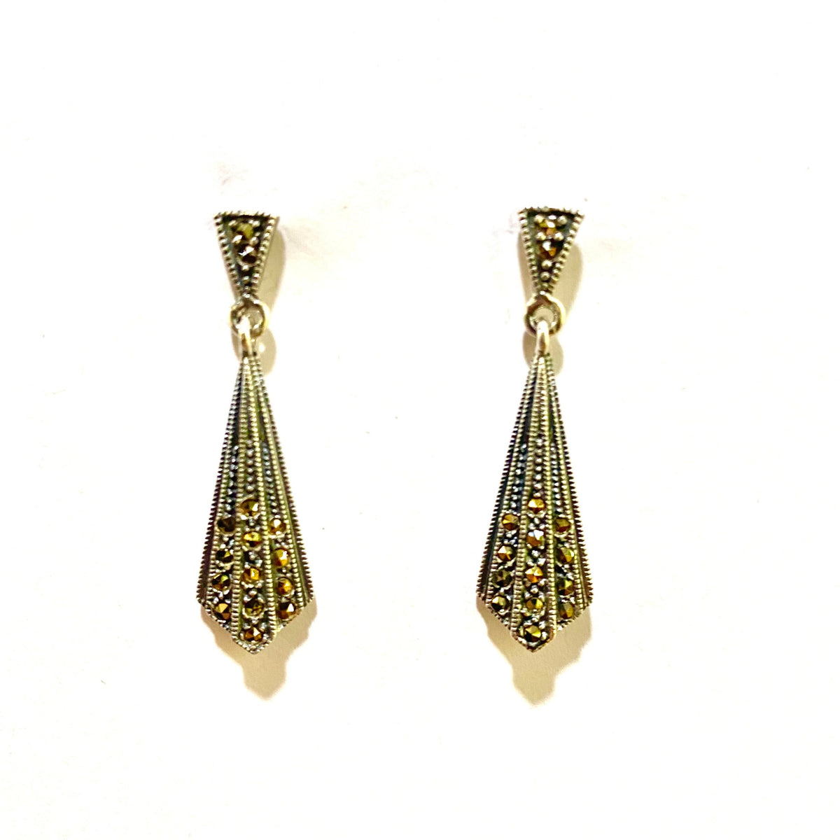 Sterling Silver Marcasite Drop Earrings