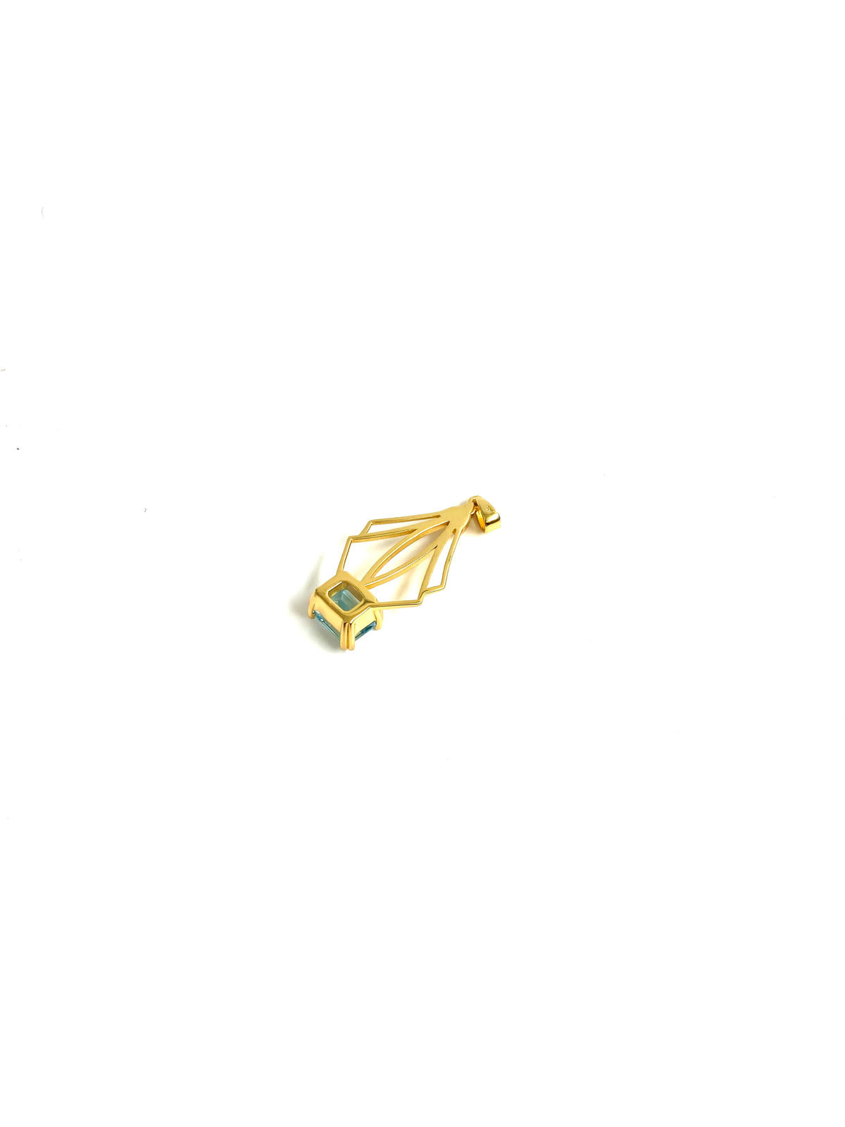 Sterling Silver Gold Plate Topaz Pendant