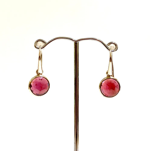 Sterling Silver Rhodolite Garnet Drop Earrings