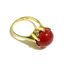 Antique Mediterranean Momo Coral Cabochon Ring
