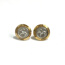 Gold And Silver Toned  Deer Coin Cufflinks