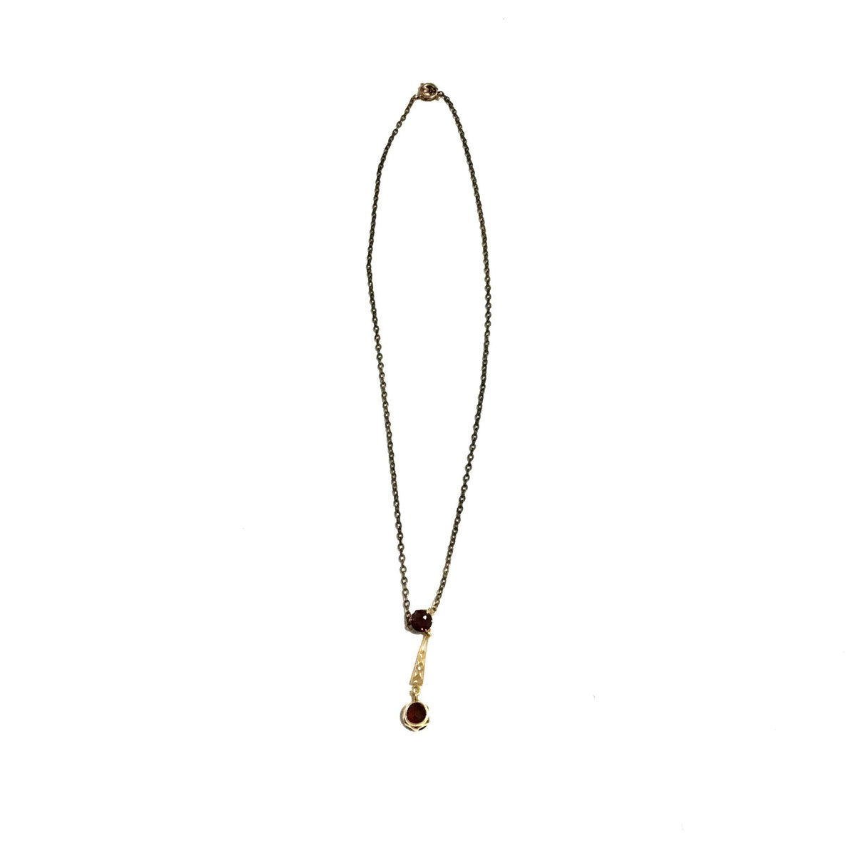 Antique Victorian 10ct Gold Garnet Necklace