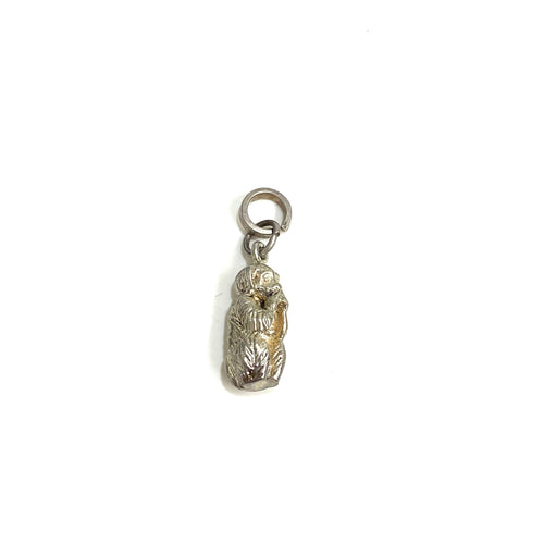 Sterling Silver Monkey Eating Banana Charm