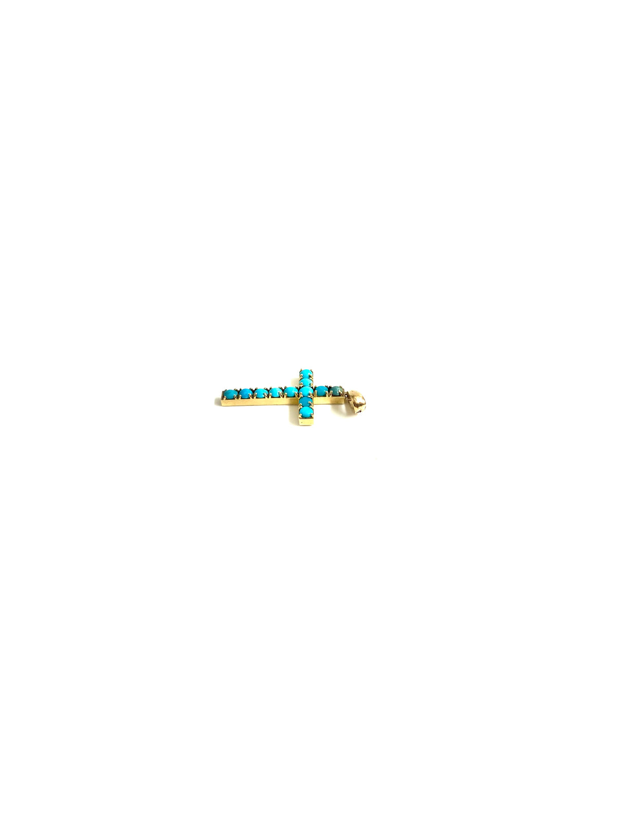 9ct Gold Turquoise Cross Pendant