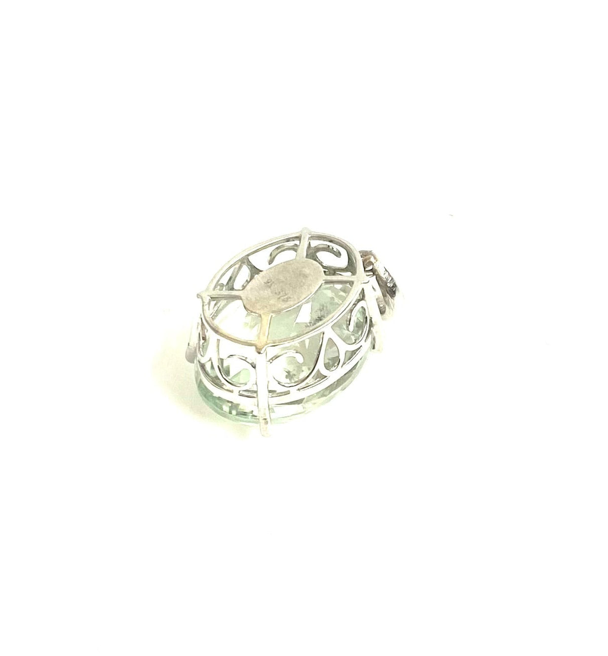 9ct White Gold Green Citrine Pendant