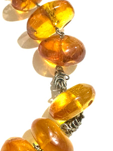 Amber Necklace with Cylindrical Shaped Beads