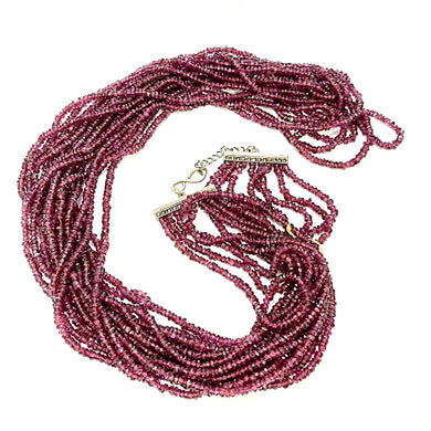 Faceted Garnet Multi-Strand Beaded Necklace