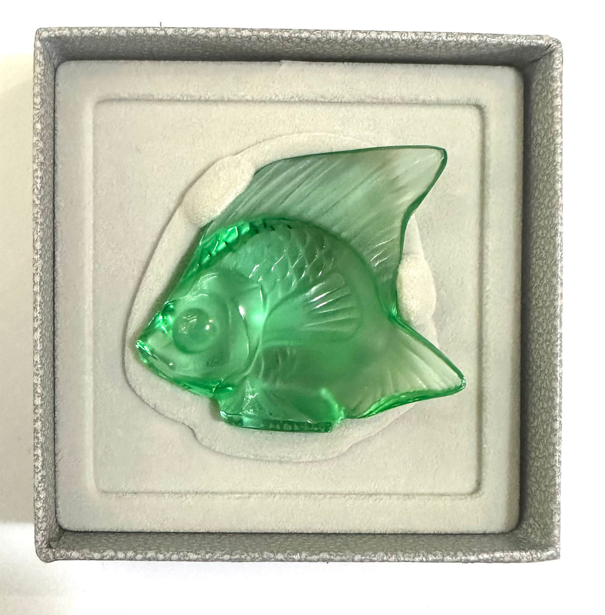 Lalique Green Art Glass Fish