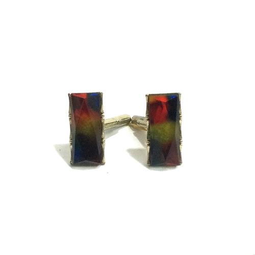 Vintage Vauxhall Harlequin Glass Faceted Cufflinks