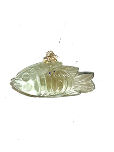 Hand-carved Fluorite fish pendant