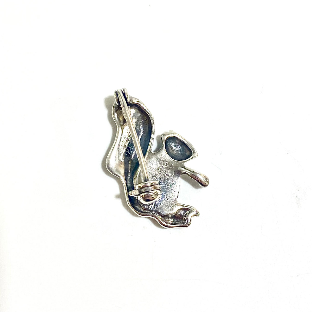 Sterling Silver Marcasite and Mother of Pearl Squirrel Brooch