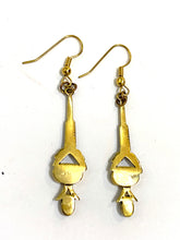 Pāua Shell Brass Dangle Earrings