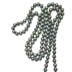 Opera Length Black Tahitian Pearl Necklace