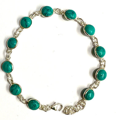 Sterling Silver Simulated Turquoise Bracelet