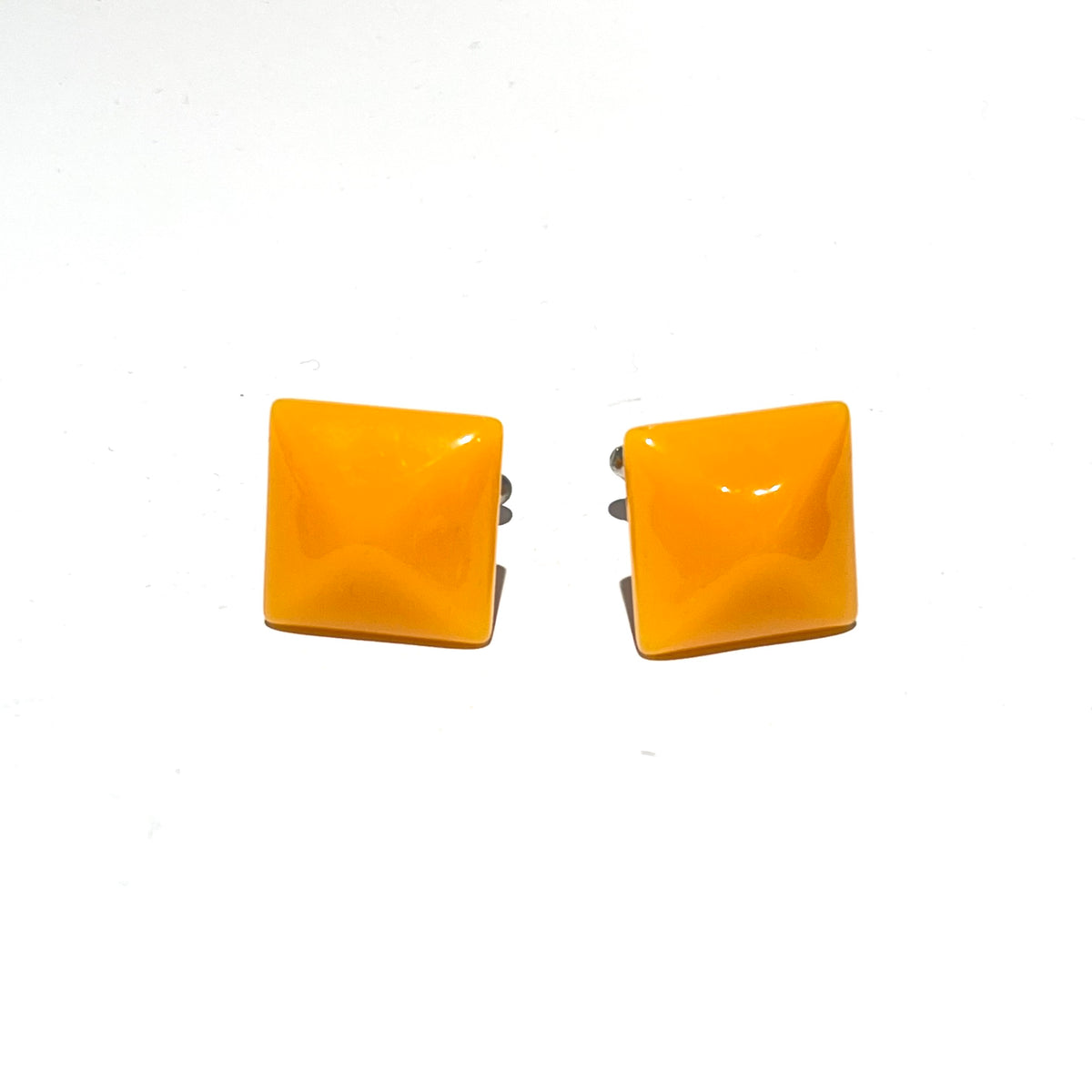 Vintage Square Orange Resin Cufflinks