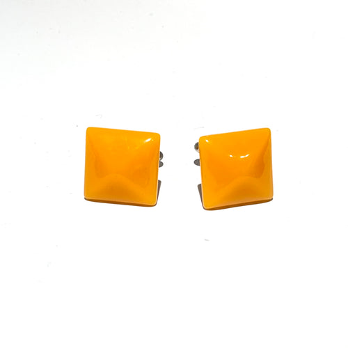 Vintage Square Orange Resin Cufflinks