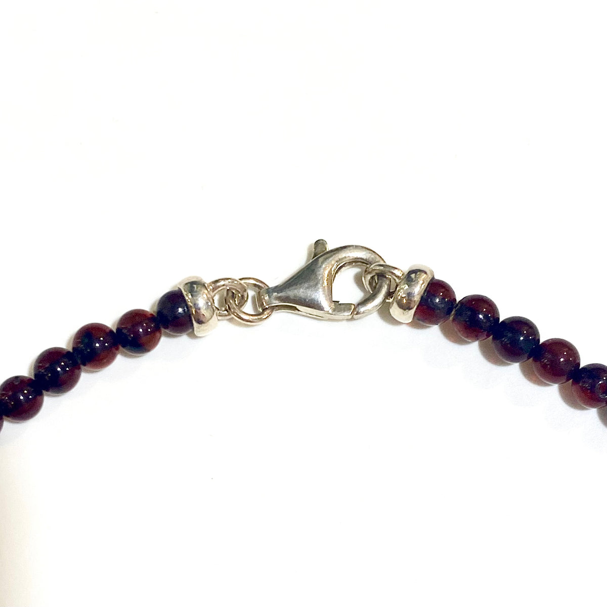 Amber Beaded Necklace with Sterling Silver Clasp
