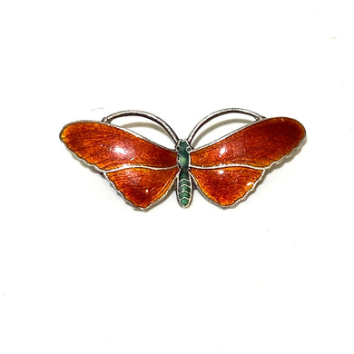 Sterling Silver and Enamel Butterfly Brooch