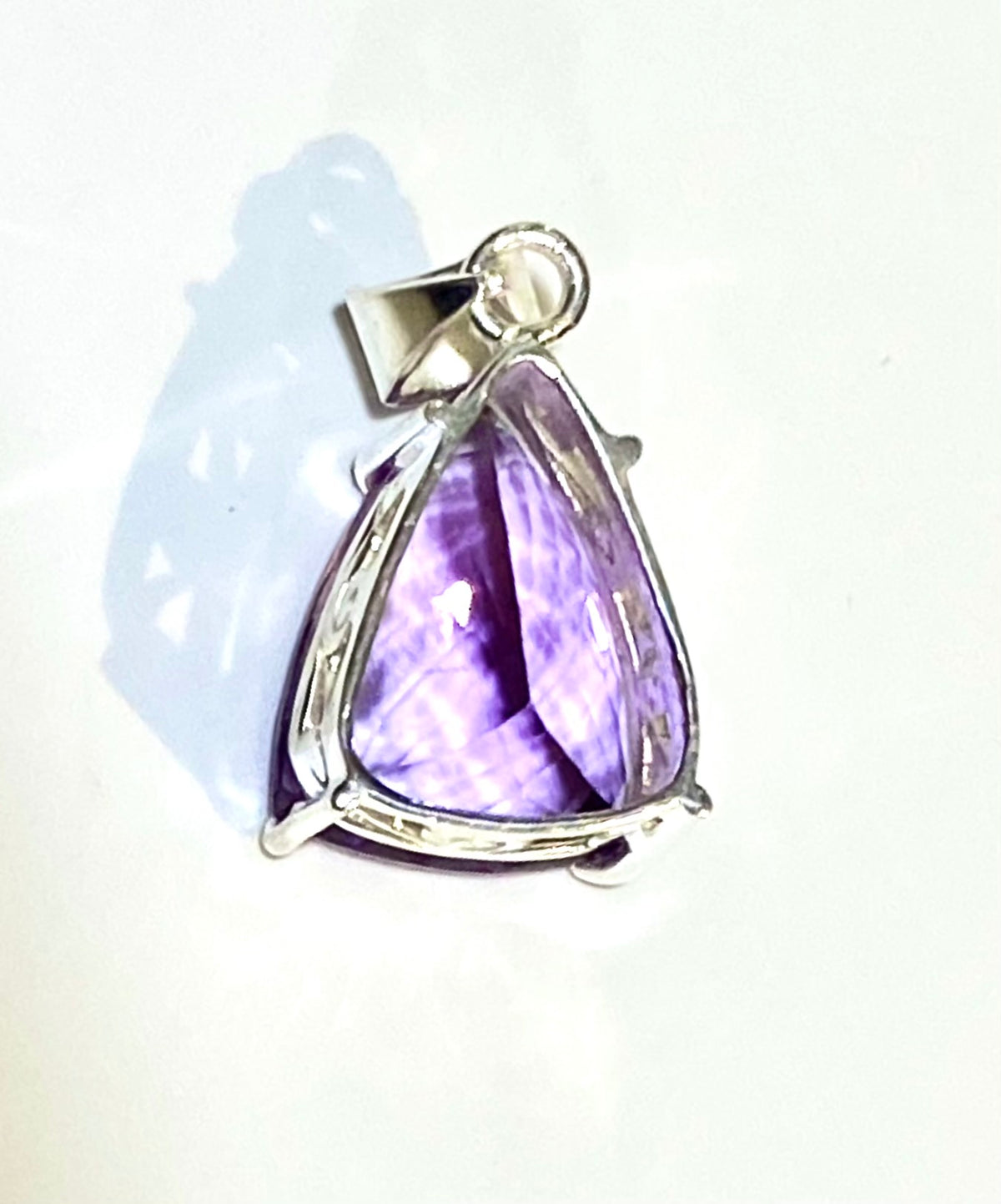 Natural Amethyst Sterling Silver Pendant