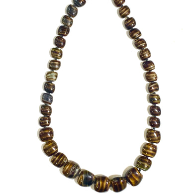 Brown Murano Glass Necklace with Gold Clasp