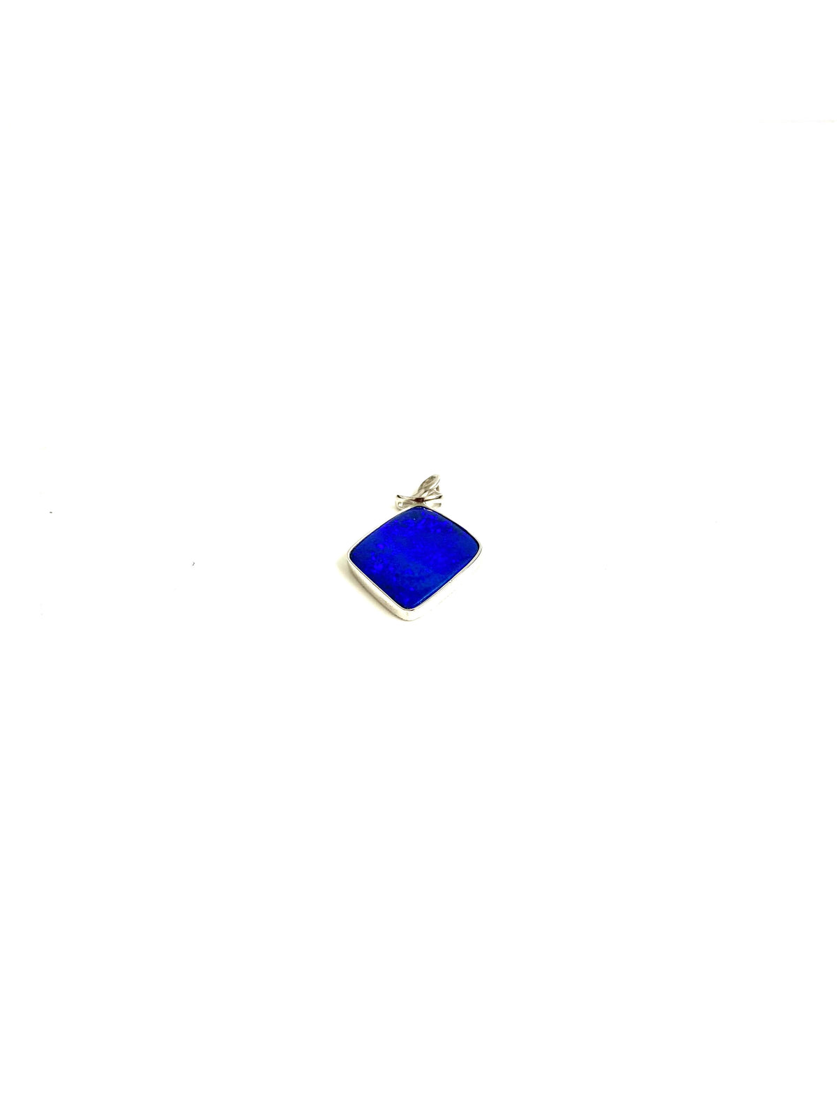 Sterling Silver Opal Diamond Shaped Pendant