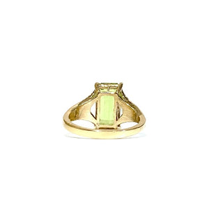 Yellow Gold Peridot and Diamond Ring