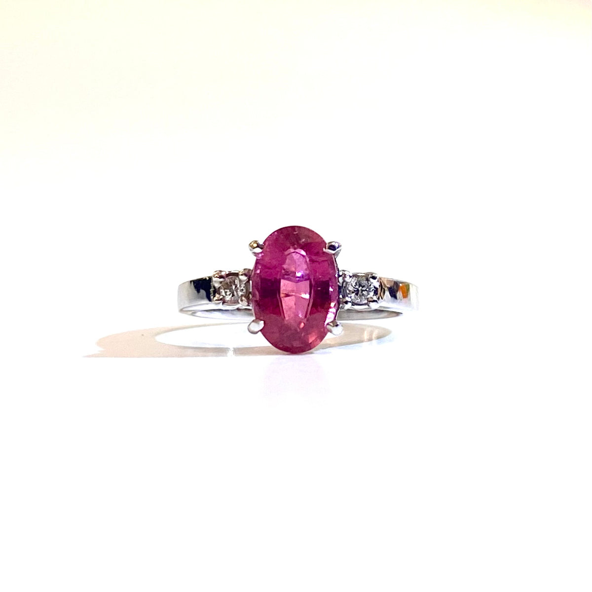 Pink Tourmaline and Diamond Ring
