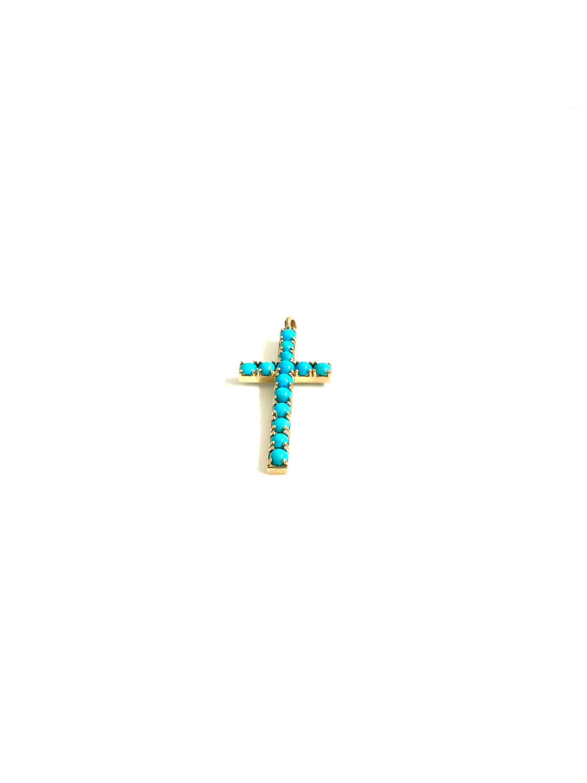 9ct Gold Turquoise Cross Pendant