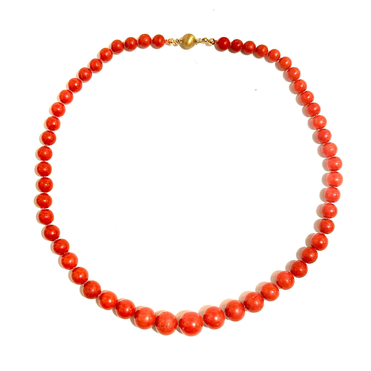 Antique Yellow Gold Mediterranean Momo Coral Necklace