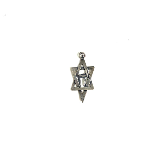 Silver Star of David Charm