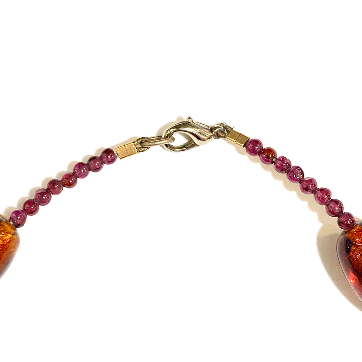 Venetian Glass and Garnet Beaded Necklace