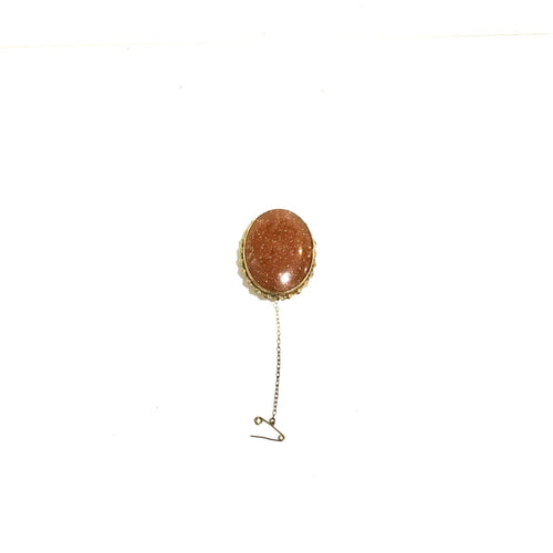 9ct Gold Sunstone Brooch