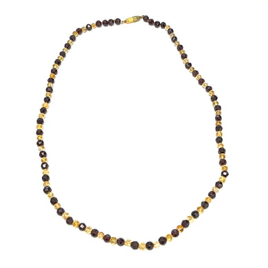 Faceted Garnet and Citrine Beaded Necklace